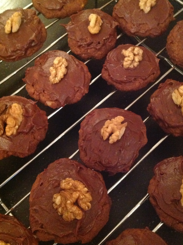 All dressed up with chocolate and walnut topping